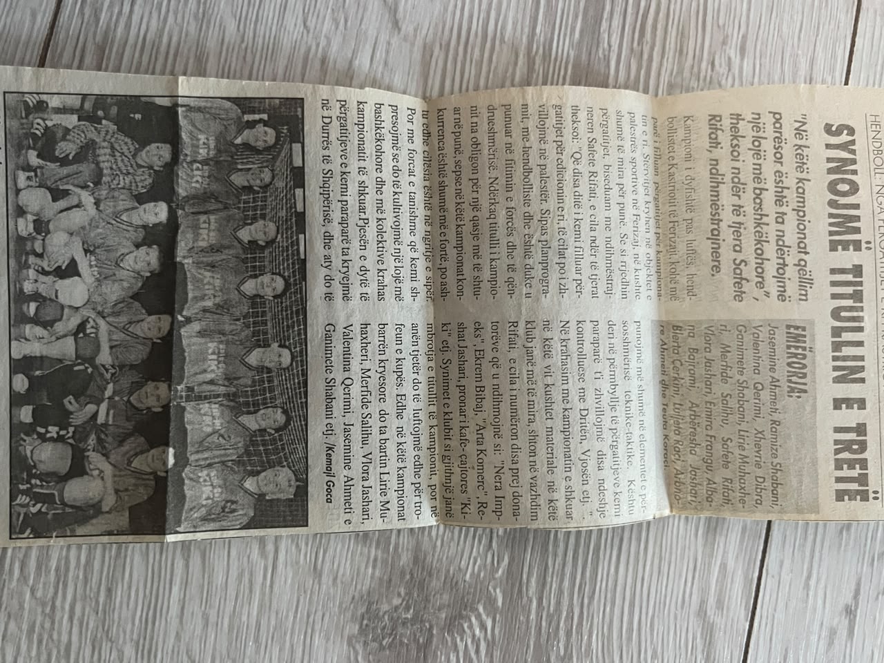 Kronikë gazete për skuadrën e Kastriotit